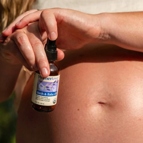 Motherlove Birth & Baby Oil 2oz | Gentle, organic, nourishing oil for perineal, labor, & baby massage| Organic Perineal Massage Oil | Baby Massage Oil | Made in USA